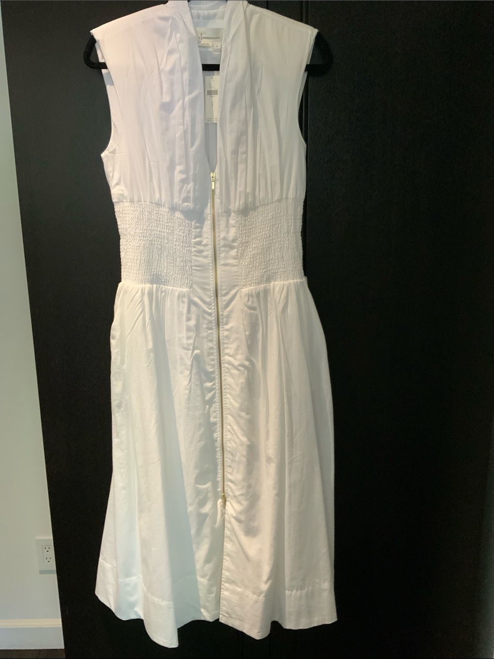 Anthropologie White Sleeveless Zip-Front Dress NWT Never worn